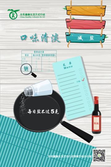 减盐：每日盐不过5克 全民健康生活方式行动国家行动办公室 供图